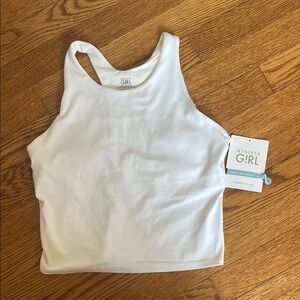 Athleta White Fitted Crop Tank Top